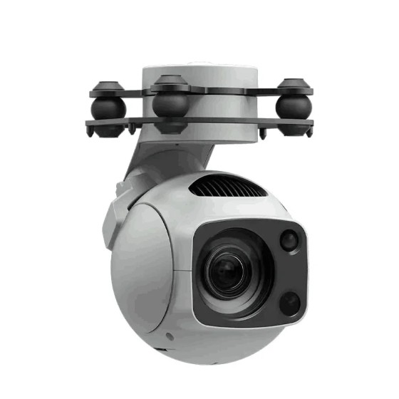 Foxtech-Cámara UAV de 3 ejes con zoom óptico gran angular equipado con láser de seguimiento de bloqueo continuo, con visión nocturna, 30X, con cardán